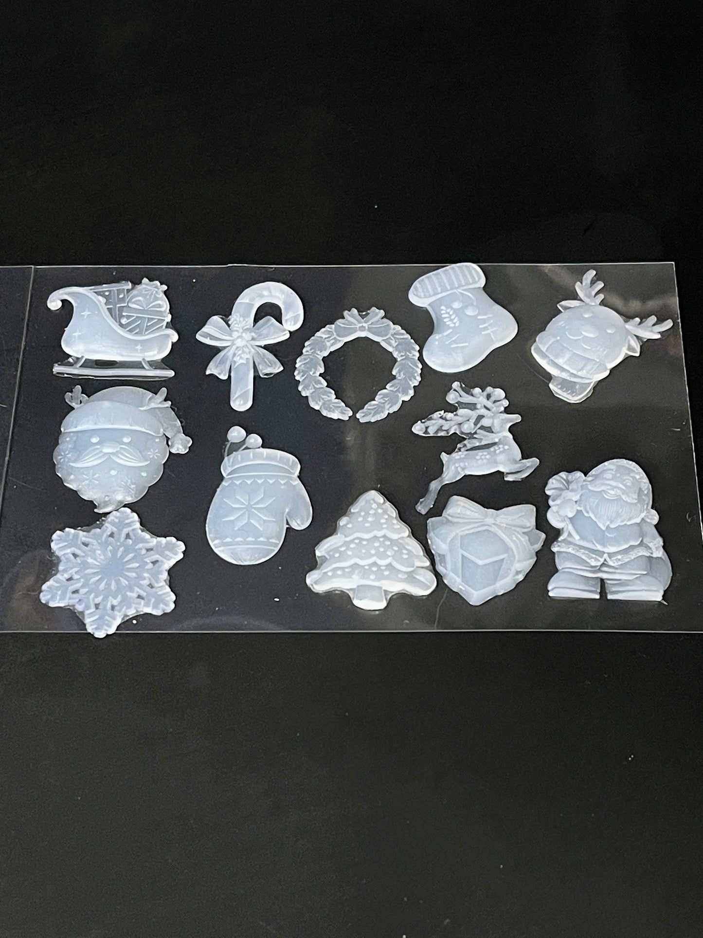 Set of 12 Tiny, Christmas, Borderless inlays