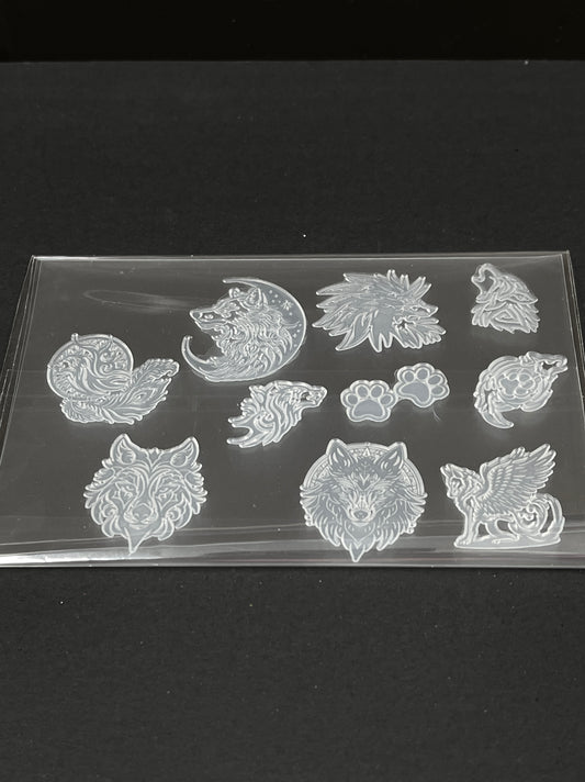 Wolf Collection of 10 Tiny Silicone Inlays