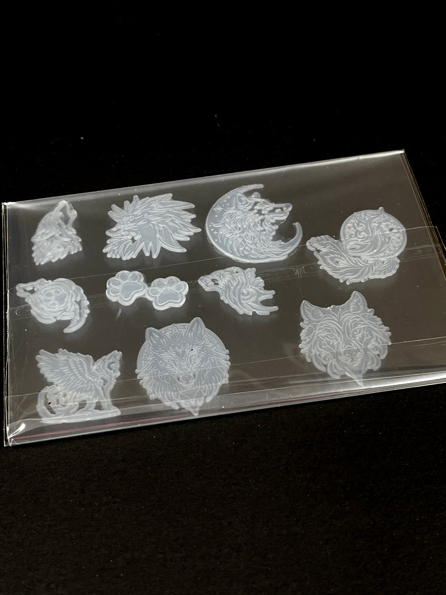 Wolf Collection of 10 Tiny Silicone Inlays