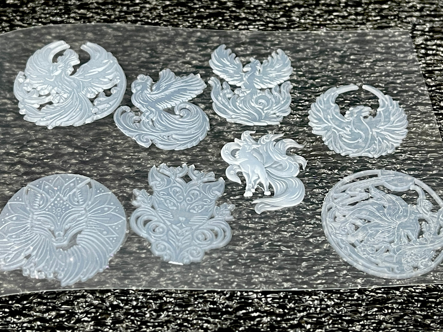 Set of 8 Tiny, Mythical, Silicone Inlays