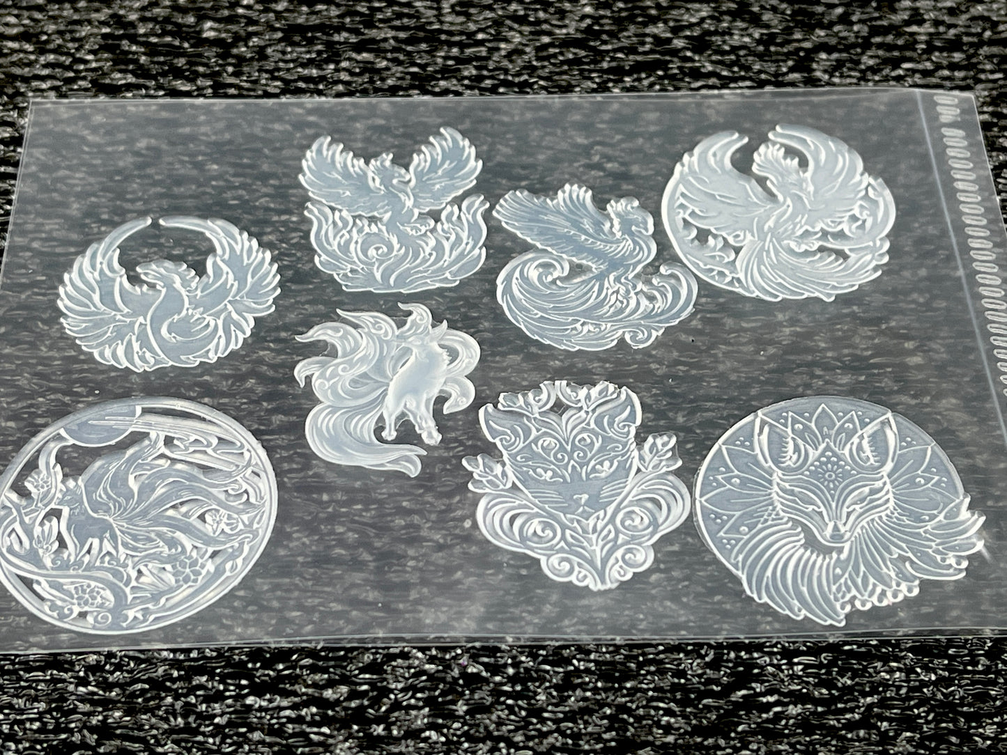 Set of 8 Tiny, Mythical, Silicone Inlays