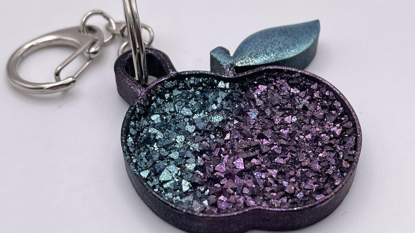 Druzy Apple keyring