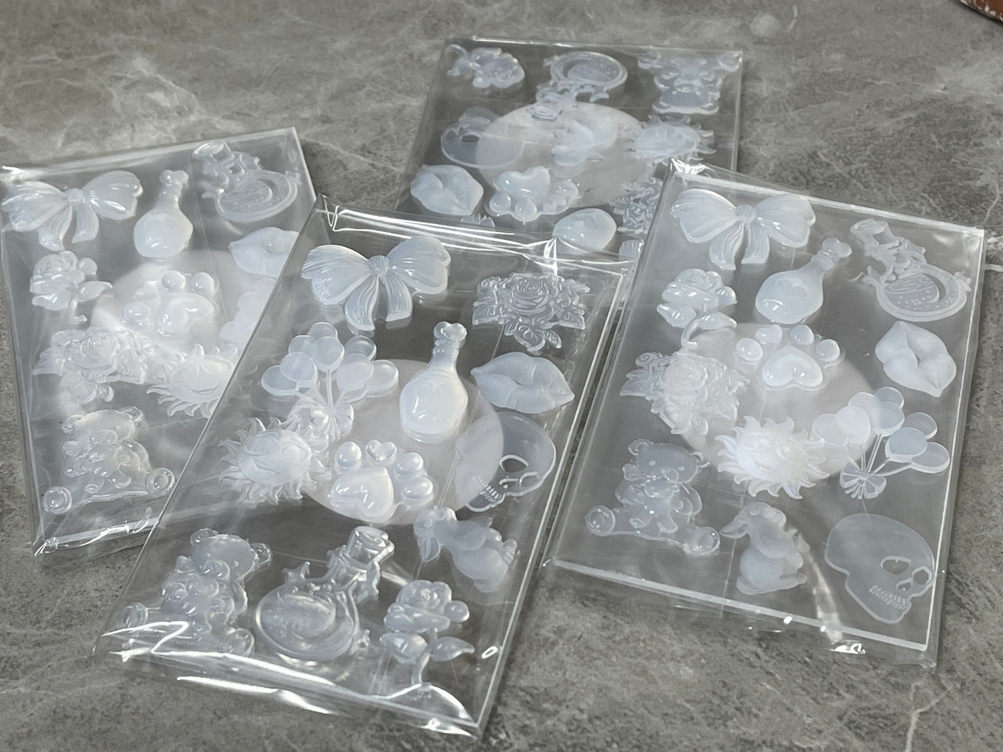 Set of 12 Tiny, Borderless, Silicone inlays