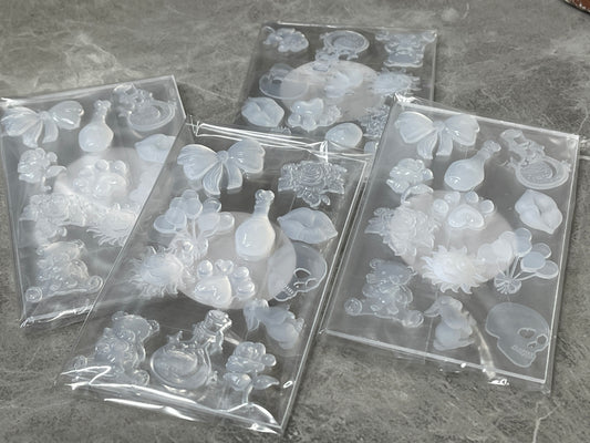 Set of 12 Tiny, Borderless, Silicone inlays