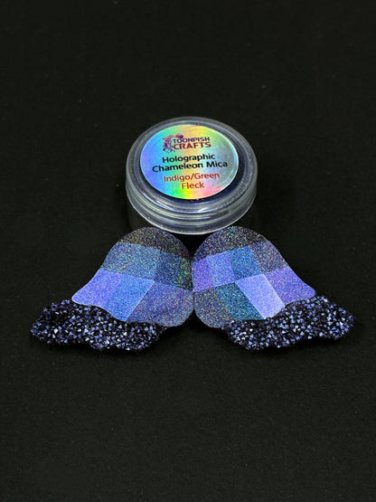Tiny Turner Chameleon Mica Pigment Single 0.5g Pot 'Indigo/Green Fleck'