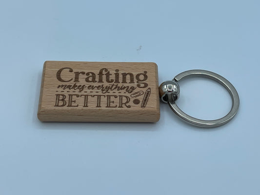 Personalised Wooden Crafting Keyrings