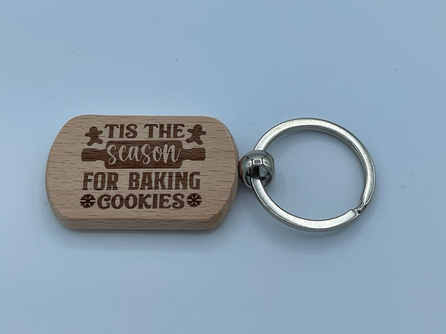 Personalised Wooden Christmas Keyrings