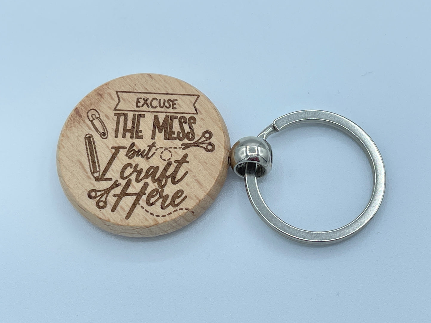 Personalised Wooden Crafting Keyrings