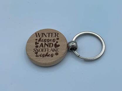 Personalised Wooden Christmas Keyrings