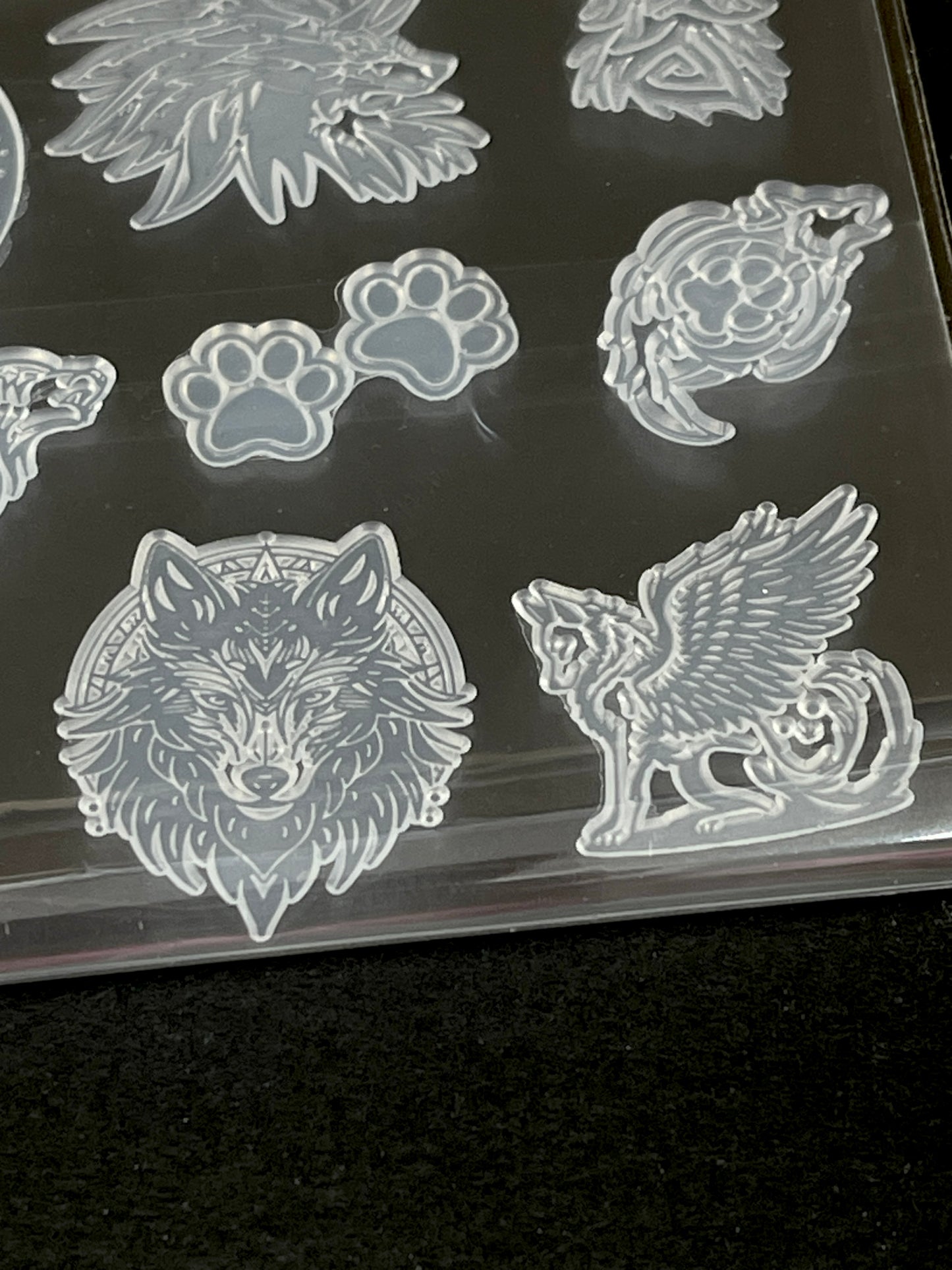 Wolf Collection of 10 Tiny Silicone Inlays